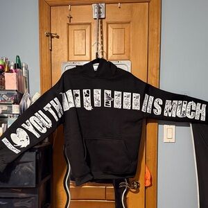 🥂 NEVER WORN! 🥂Black Hoodie with White Graphic (i love you this much)